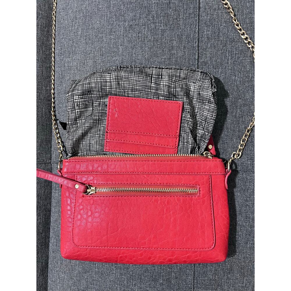 MMS Clutch Crossbody Purse Women Small Red Gold Chain Elegant Evening - Picture 12 of 12
